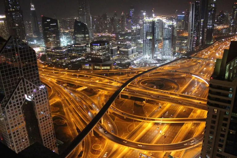 Dubai-night-biew-from-top-of-building